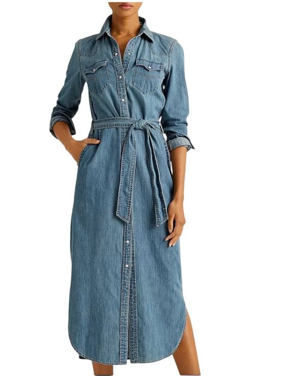 Lauren Ralph Lauren Dresses & Skirts - Lauren Ralph Lauren Western Denim Shirt Dress NWOT - Size 4